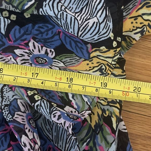 Cinq à Sept Floral Blouse in Blue and Yellow Medium - Picture 5 of 7